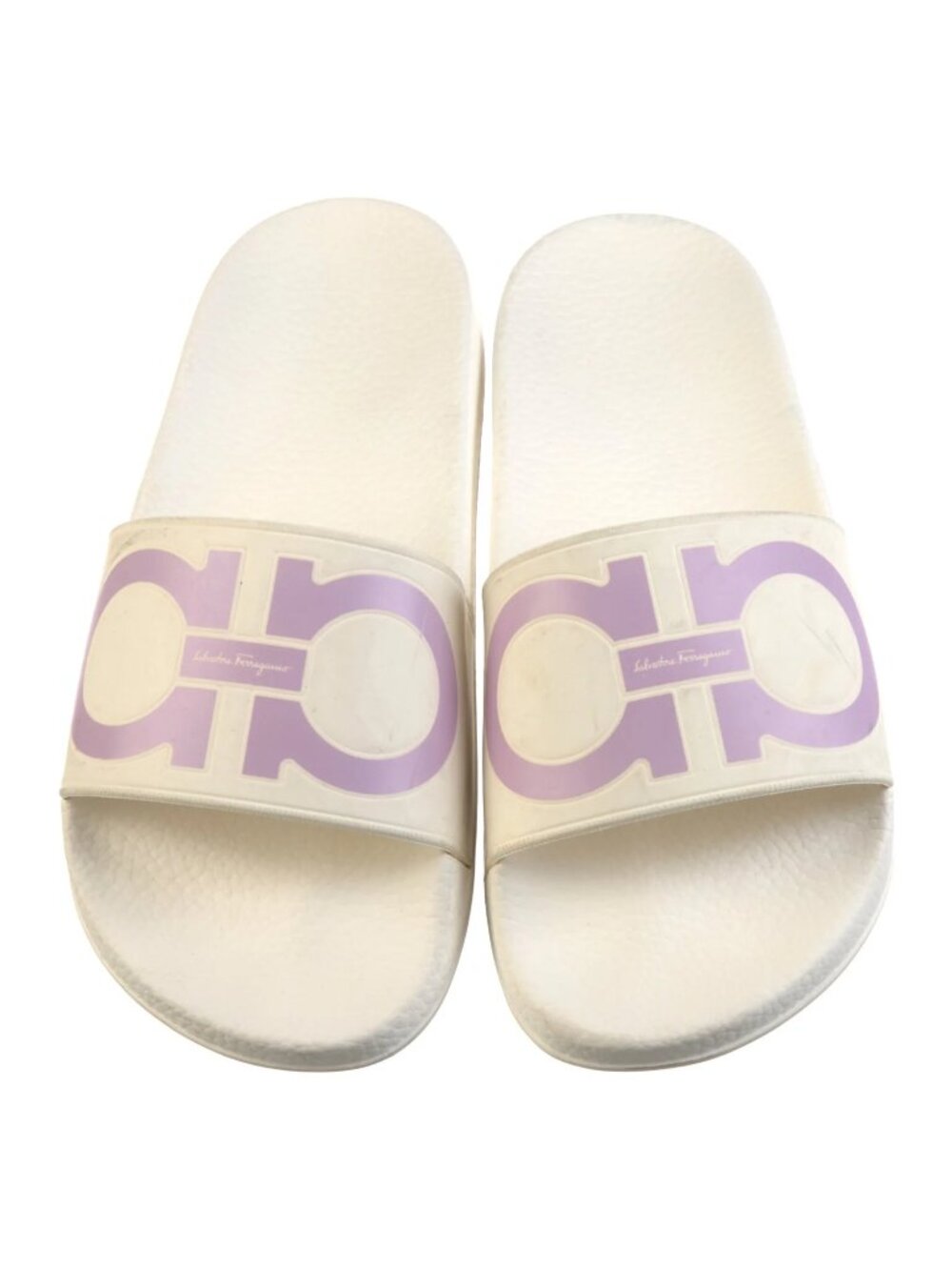 Salvatore Ferragamo Women's Rubber Graphic Print Slides Slippers Size 7